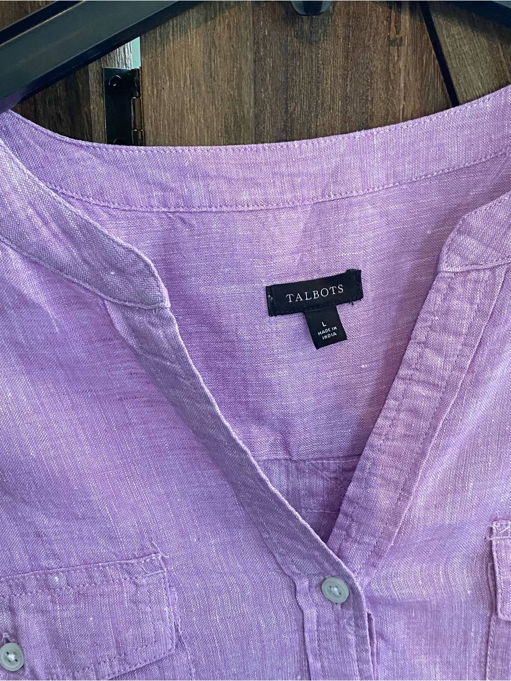 Talbots Lavender Linen Tunic Top - Picture 5 of 8